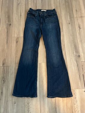 Levi’s 726 Flare Dark Wash Denim Jeans Mid Rise Womens 29
